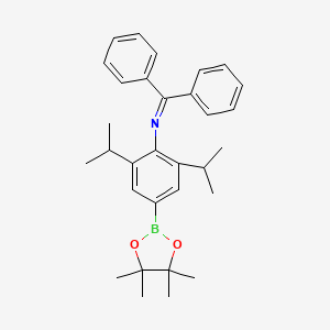 N-(Diphenylmethylene)-2,6-diisopropyl-4-(4,4,5,5-tetramethyl-1,3,2-dioxaborolan-2-yl)aniline chemical structure (CAS 1809802-59-2)