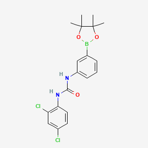 1-(2,4-Dichlorophenyl)-3-(3-(4,4,5,5-tetramethyl-1,3,2-dioxaborolan-2-yl)phenyl)urea chemical structure (CAS 1809876-48-9)