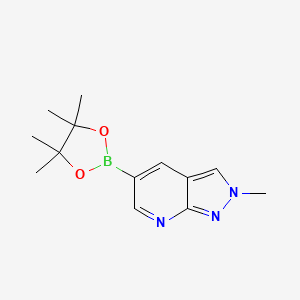 2-Methyl-5-(4,4,5,5-tetramethyl-1,3,2-dioxaborolan-2-yl)-2H-pyrazolo[3,4-b]pyridine chemical structure (CAS 1809889-70-0)