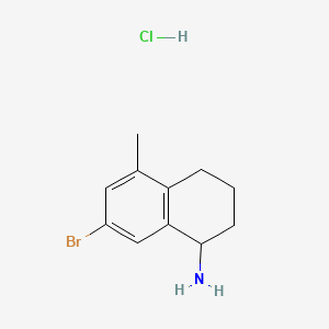 7-Bromo-5-methyl-1,2,3,4-tetrahydronaphthalen-1-amine hydrochloride chemical structure (CAS 1810069-90-9)