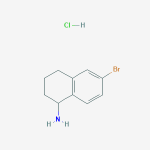 6-Bromo-1,2,3,4-tetrahydronaphthalen-1-amine hydrochloride chemical structure (CAS 1810069-91-0)