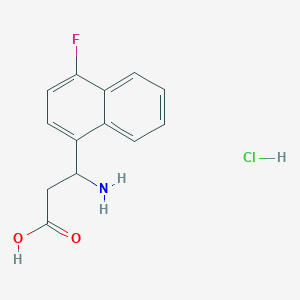 3-Amino-3-(4-fluoronaphthalen-1-yl)propanoic acid hydrochloride chemical structure (CAS 1810070-00-8)