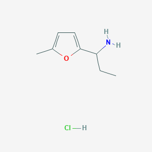 1-(5-Methylfuran-2-yl)propan-1-amine hydrochloride chemical structure (CAS 1810070-14-4)