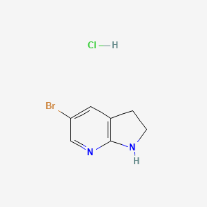 5-Bromo-2,3-dihydro-1H-pyrrolo[2,3-b]pyridine hydrochloride chemical structure (CAS 1810070-18-8)