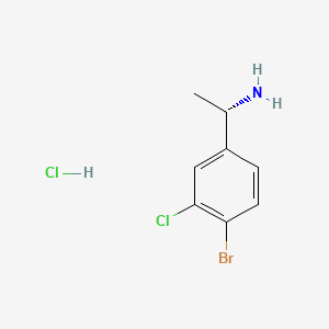 (S)-1-(4-Bromo-3-chlorophenyl)ethanamine hydrochloride chemical structure (CAS 1810074-64-6)