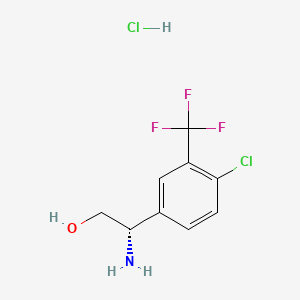 (S)-2-Amino-2-(4-chloro-3-(trifluoromethyl)phenyl)ethanol hydrochloride chemical structure (CAS 1810074-79-3)