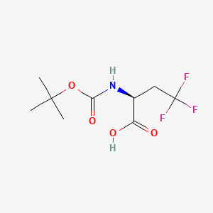 (S)-2-((tert-Butoxycarbonyl)amino)-4,4,4-trifluorobutanoic acid chemical structure (CAS 181128-25-6)