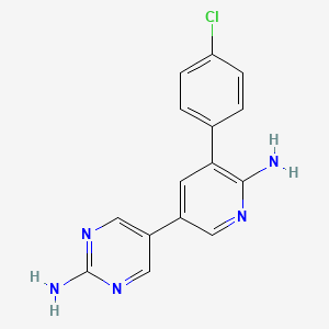 5-(6-Amino-5-(4-chlorophenyl)pyridin-3-yl)pyrimidin-2-amine chemical structure (CAS 1811510-58-3)