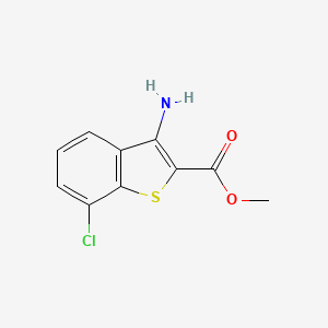 Methyl 3-amino-7-chlorobenzo[b]thiophene-2-carboxylate chemical structure (CAS 181283-33-0)
