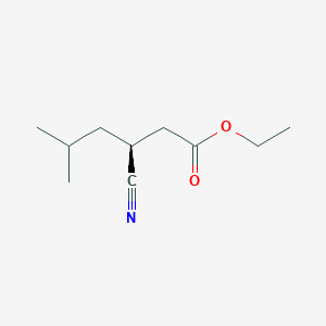 Ethyl (S)-3-cyano-5-methylhexanoate chemical structure (CAS 181289-39-4)