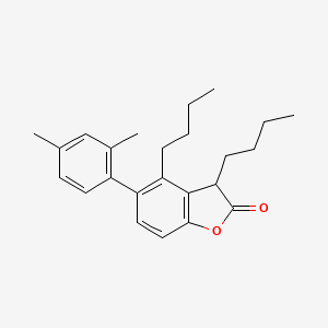 3,4-Dibutyl-5-(2,4-dimethylphenyl)benzofuran-2(3H)-one chemical structure (CAS 181314-48-7)