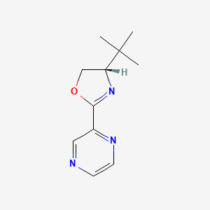 (S)-4-(tert-Butyl)-2-(pyrazin-2-yl)-4,5-dihydrooxazole chemical structure (CAS 1814890-52-2)
