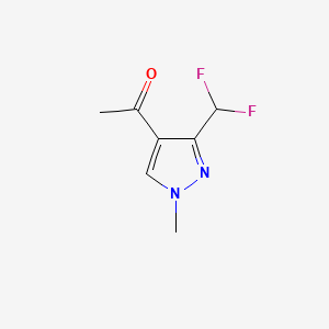 1-(3-(Difluoromethyl)-1-methyl-1H-pyrazol-4-yl)ethanone chemical structure (CAS 1814920-62-1)
