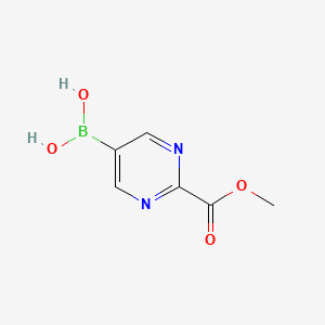 (2-(Methoxycarbonyl)pyrimidin-5-yl)boronic acid chemical structure (CAS 1814938-78-7)