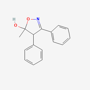 5-Methyl-3,4-diphenyl-4,5-dihydroisoxazol-5-ol chemical structure (CAS 181696-73-1)