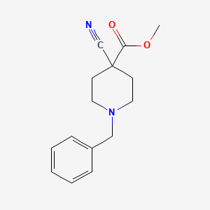 Methyl 1-benzyl-4-cyanopiperidine-4-carboxylate chemical structure (CAS 1817003-33-0)