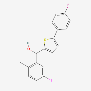 (5-(4-Fluorophenyl)thiophen-2-yl)(5-iodo-2-methylphenyl)methanol chemical structure (CAS 1818268-45-9)