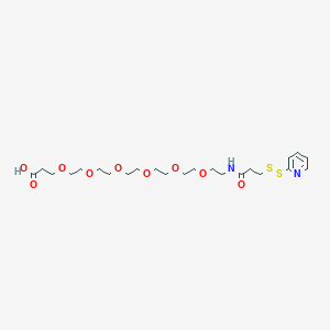 3-Oxo-1-(Pyridin-2-yldisulfaneyl)-7,10,13,16,19,22-hexaoxa-4-azapentacosan-25-oic acid chemical structure (CAS 1818294-33-5)
