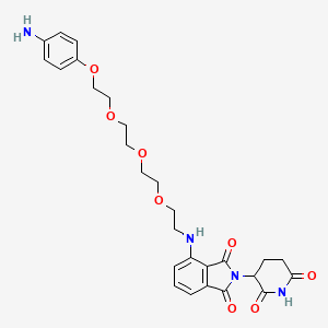 4-((2-(2-(2-(2-(4-Aminophenoxy)ethoxy)ethoxy)ethoxy)ethyl)amino)-2-(2,6-dioxopiperidin-3-yl)isoindoline-1,3-dione chemical structure (CAS 1818885-63-0)