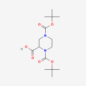 1,4-Di-Boc-piperazine-2-carboxylic acid chemical structure (CAS 181955-79-3)