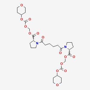 Bis(((((tetrahydro-2H-pyran-4-yl)oxy)carbonyl)oxy)methyl) adipoyl(R)-di-D-prolinate chemical structure (CAS 1819986-22-5)