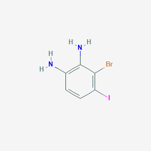3-Bromo-4-iodobenzene-1,2-diamine chemical structure (CAS 1820037-54-4)