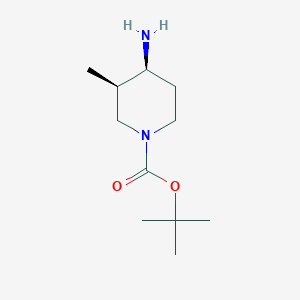 tert-Butyl (3R,4S)-4-amino-3-methylpiperidine-1-carboxylate chemical structure (CAS 1820569-34-3)