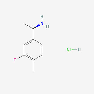 (1R)-1-(3-Fluoro-4-methylphenyl)ethan-1-amine hydrochloride chemical structure (CAS 1820570-24-8)
