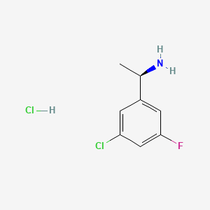 (R)-1-(3-Chloro-5-fluorophenyl)ethanamine hydrochloride chemical structure (CAS 1820574-01-3)