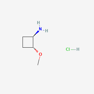 (1R,2R)-2-Methoxycyclobutanamine hydrochloride chemical structure (CAS 1820576-22-4)