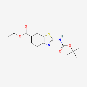 Ethyl 2-((tert-butoxycarbonyl)amino)-4,5,6,7-tetrahydrobenzo[d]thiazole-6-carboxylate chemical structure (CAS 1820647-12-8)