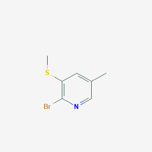 2-Bromo-5-methyl-3-(methylthio)pyridine chemical structure (CAS 1820649-46-4)