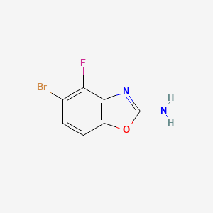 5-Bromo-4-fluorobenzo[d]oxazol-2-amine chemical structure (CAS 1820649-59-9)