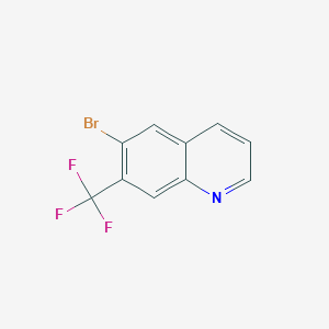 6-Bromo-7-(trifluoromethyl)quinoline chemical structure (CAS 1820666-89-4)