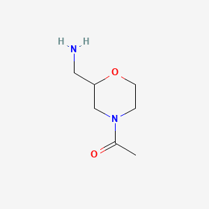 1-(2-(Aminomethyl)morpholino)ethanone chemical structure (CAS 182067-97-6)