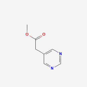 Methyl 2-(pyrimidin-5-yl)acetate chemical structure (CAS 1820683-14-4)