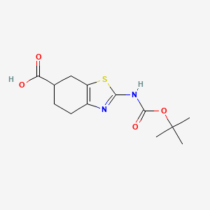 2-((tert-Butoxycarbonyl)amino)-4,5,6,7-tetrahydrobenzo[d]thiazole-6-carboxylic acid chemical structure (CAS 1820683-35-9)
