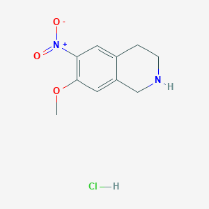 7-Methoxy-6-nitro-1,2,3,4-tetrahydroisoquinoline hydrochloride chemical structure (CAS 1820687-16-8)