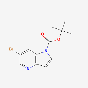 tert-Butyl 6-bromo-1H-pyrrolo[3,2-b]pyridine-1-carboxylate chemical structure (CAS 1820711-82-7)