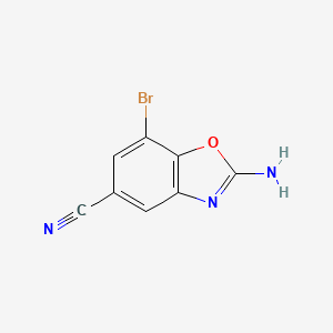 2-Amino-7-bromobenzo[d]oxazole-5-carbonitrile chemical structure (CAS 1820712-55-7)