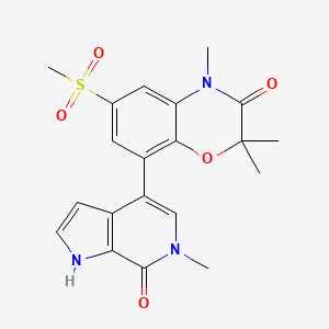 2,2,4-Trimethyl-8-(6-methyl-7-oxo-6,7-dihydro-1H-pyrrolo[2,3-c]pyridin-4-yl)-6-(methylsulfonyl)-2H-benzo[b][1,4]oxazin-3(4H)-one chemical structure (CAS 1820889-23-3)
