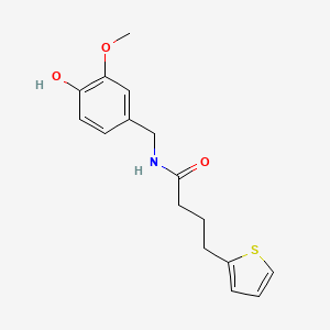 N-(4-Hydroxy-3-methoxybenzyl)-4-(thiophen-2-yl)butanamide chemical structure (CAS 1820968-63-5)