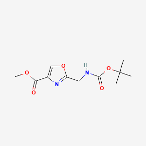 Methyl 2-(((tert-butoxycarbonyl)amino)methyl)oxazole-4-carboxylate chemical structure (CAS 182120-89-4)