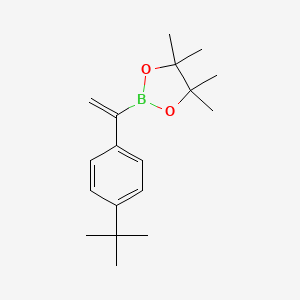 2-(1-(4-(tert-Butyl)phenyl)vinyl)-4,4,5,5-tetramethyl-1,3,2-dioxaborolane chemical structure (CAS 1821206-62-5)