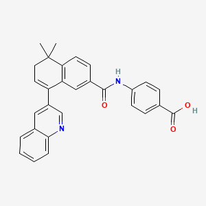 4-(5,5-Dimethyl-8-(quinolin-3-yl)-5,6-dihydronaphthalene-2-carboxamido)benzoic acid chemical structure (CAS 182135-66-6)