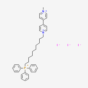 1-Methyl-1'-(10-(triphenylphosphonio)decyl)-[4,4'-bipyridine]-1,1'-diium iodide chemical structure (CAS 1821370-28-8)