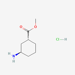 Methyl (1R,3R)-3-aminocyclohexane-1-carboxylate hydrochloride chemical structure (CAS 1821656-07-8)