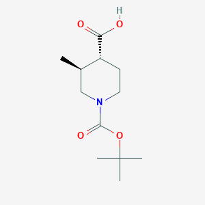 (3S,4R)-1-(tert-Butoxycarbonyl)-3-methylpiperidine-4-carboxylic acid chemical structure (CAS 1821782-98-2)