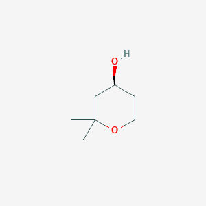 (S)-2,2-Dimethyltetrahydro-2H-pyran-4-ol chemical structure (CAS 1821794-32-4)