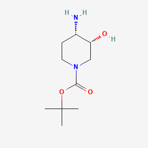 tert-Butyl (3R,4S)-4-amino-3-hydroxypiperidine-1-carboxylate chemical structure (CAS 1821799-48-7)